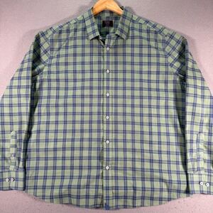 Untuckit Button Up Shirt Mens 2XL‎ Regular Fit Basil Green Plaid Wrinkle Free